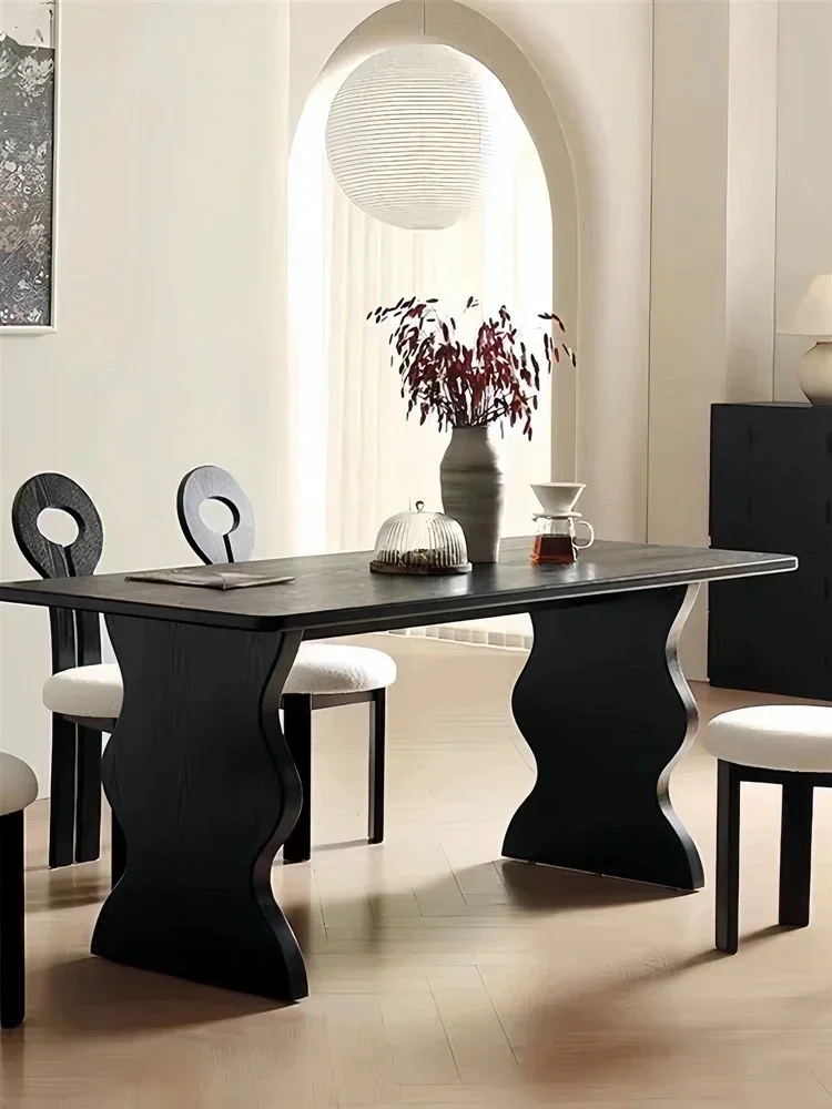 

Mid-Ancient Solid Wood Dining Table Silent Style Log Large Board Designer Desk Rectangular Desk