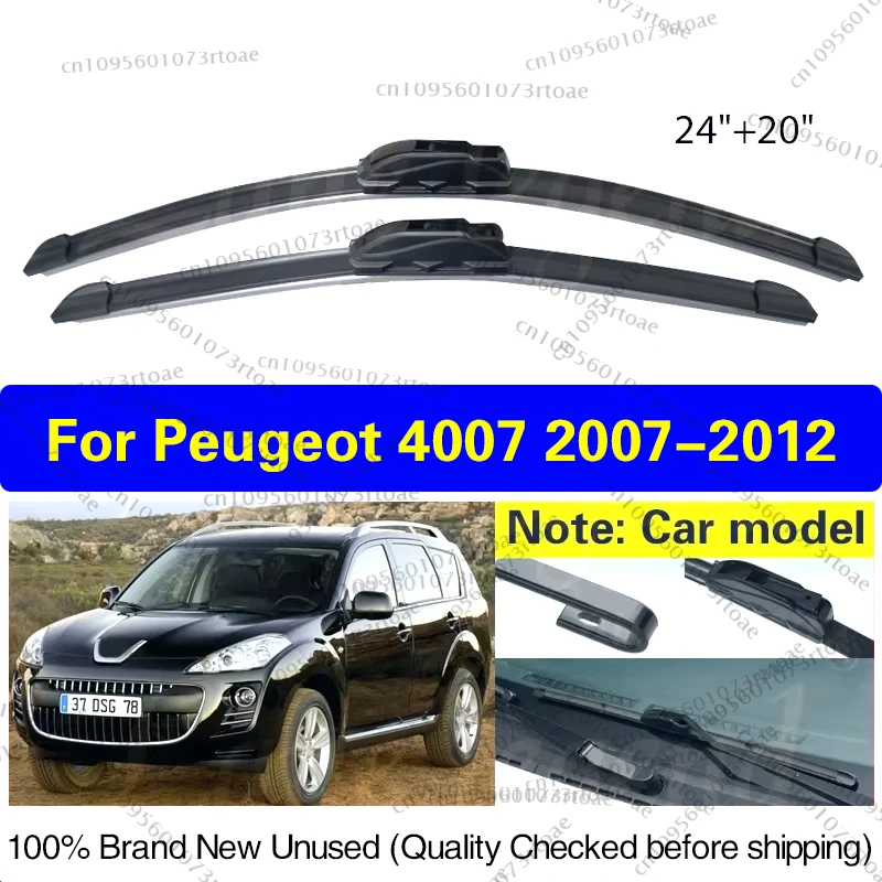 

Car Wiper Blade Blades For Peugeot 4007 2007 - 2012 24"+20" Front Windshield Windscreen Clean Rubber Rain Brush Car Accessories