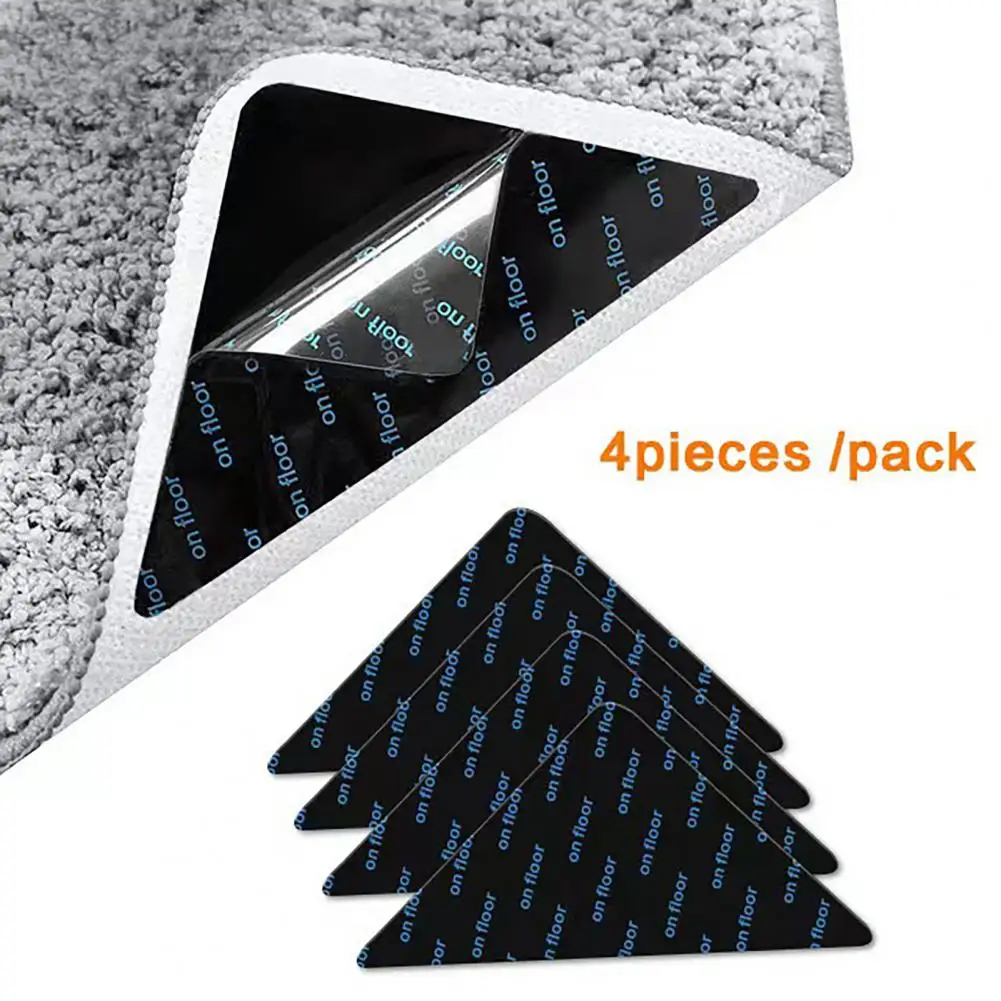 

Safe Stable Rug Clamps Washable Double Rug Pads with Anti-slip Grips for Hardwood Floors Triangular Design Rug Stickers for Area