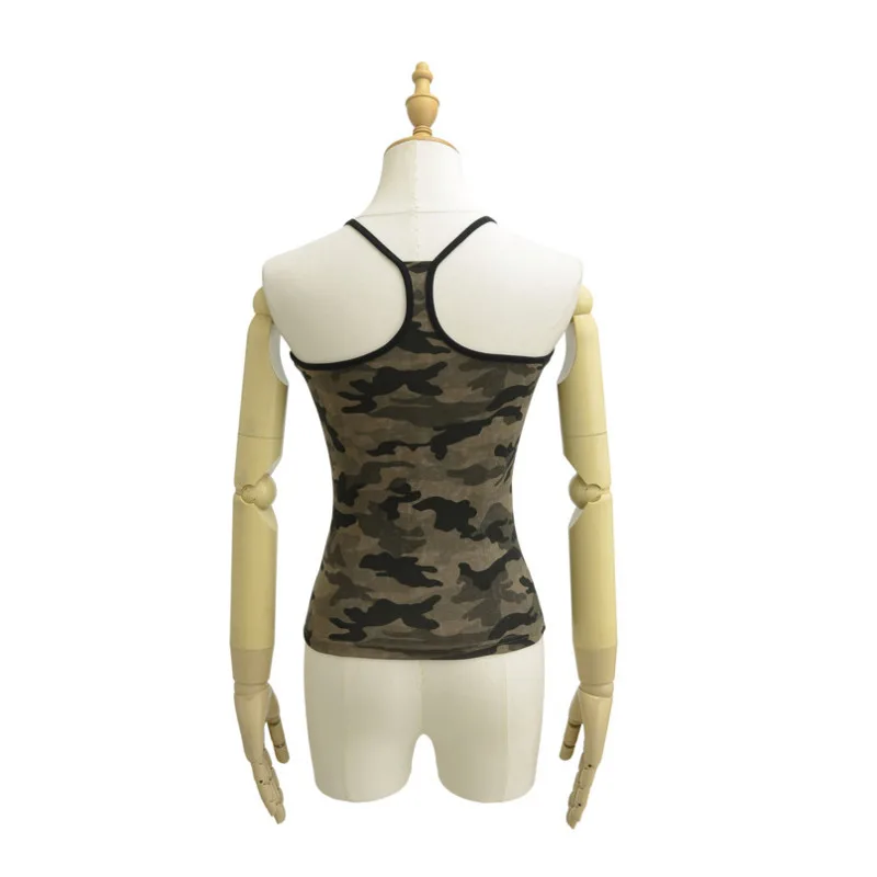 HKSH Estate delle nuove donne Tide Chic Y2K Streetwear americano retrò lavato cinturino mimetico Tee sexy trendy slim fit canotta HK6455