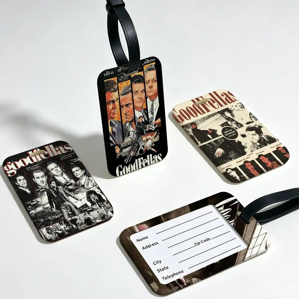 G-Goodfellas-1990-Classic-Movie PVC Waterproof Luggage Tag Anti lost Information Card Cover For Student Bag Travel Suitcase