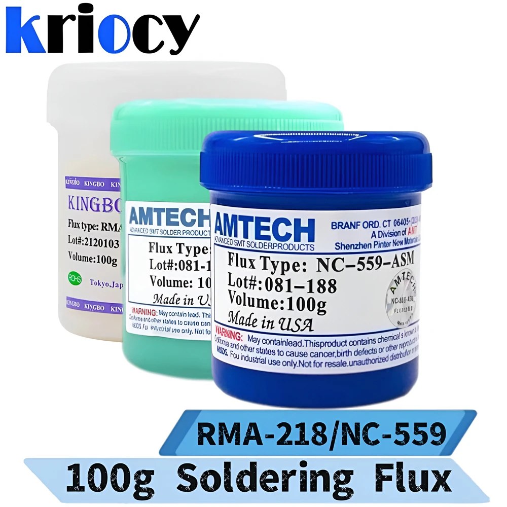 Flux Amtech Original NC 218 559 ASM Flux for Soldering 100g No-clean Soldering Flux Tip Refresher Soldering Pcb Repair Welding T