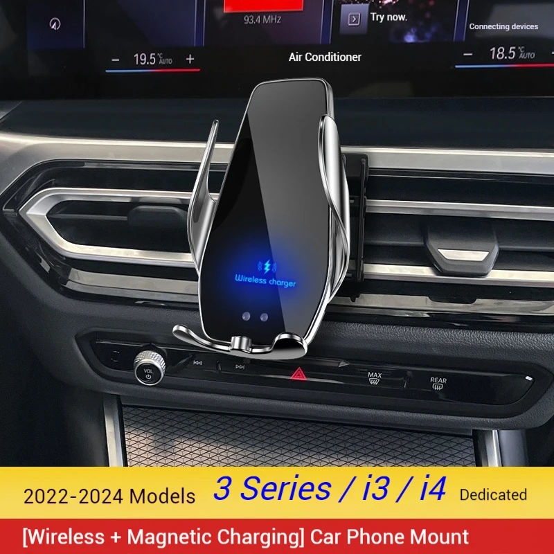 

2022-2024 для BMW 3 серии i3 i4 G28 G26, автомобильный держатель для телефона, беспроводное зарядное устройство, кронштейн для навигации, поддержка GPS