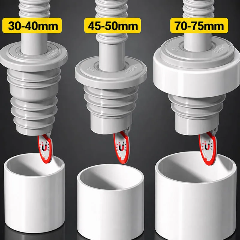 Silicone Bathroom Sewer Seal Ring Kitchen Sink Sewer Pipe Seal Plug Washing Machine Anti-odor Leakage Floor Drain Seal Connector