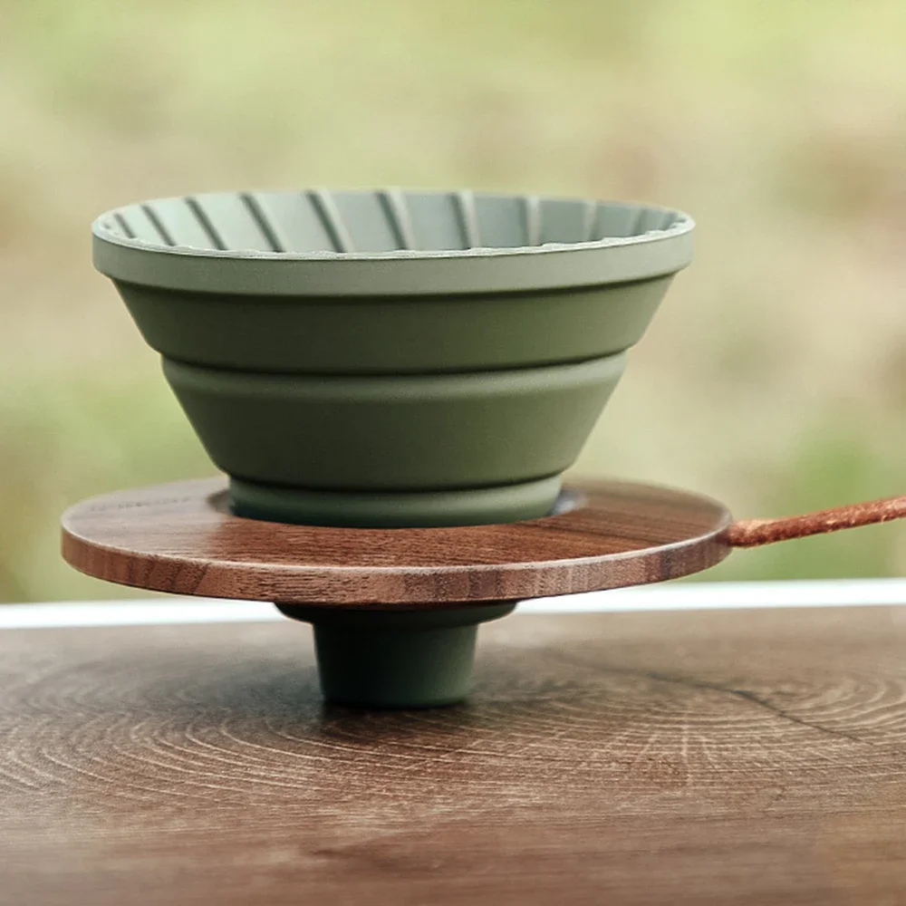 Silicone Coffee Filter Cup Outdoor Hand-brewed Coffee Set Portable Foldable Filter Cup with Base Sharing Pot Coffee Utensils