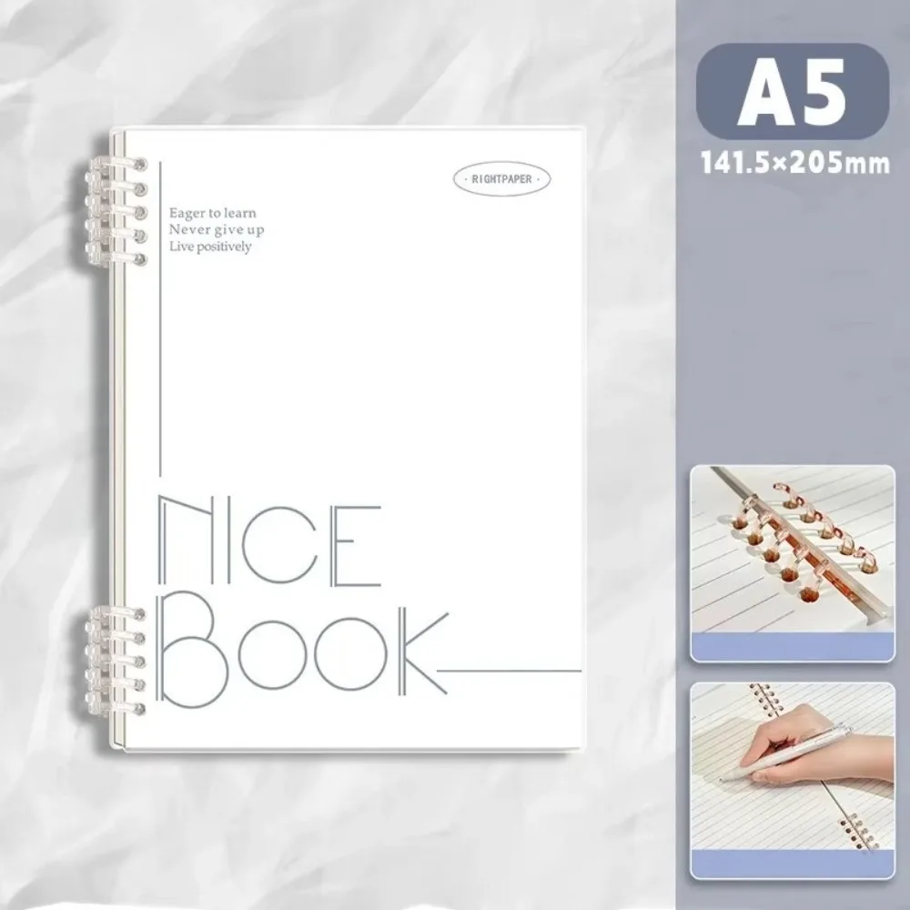 New 60 Sheet A5 Loose-leaf Notebook Refillable Stationery Binder Ring Notebooks Detachable Binder Ring PP Cover Notebook