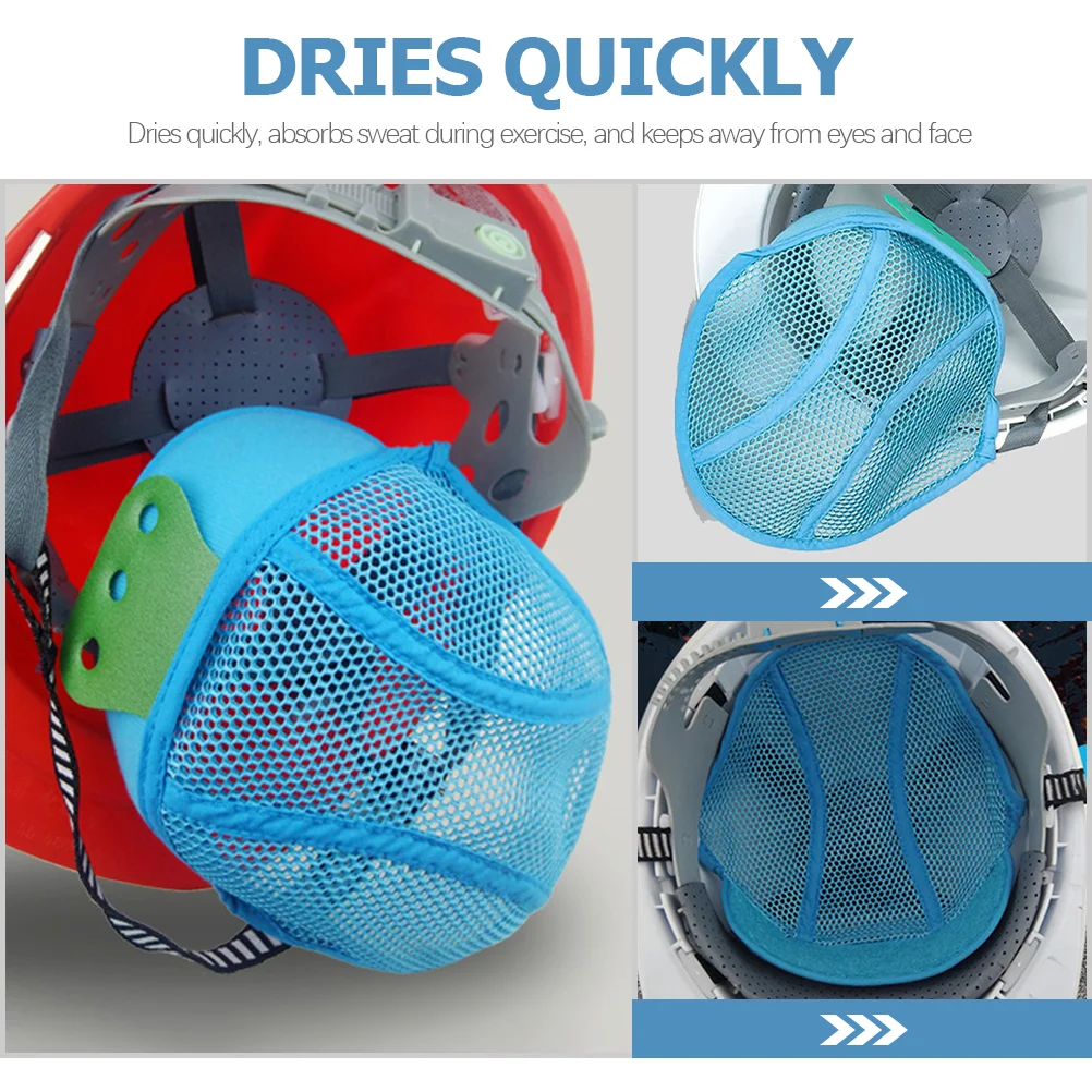 2 Pcs Blue Lining Hard Hat Liner Hats Mesh Pads Helmets Cooling Safety Head Protection Polyester Insert