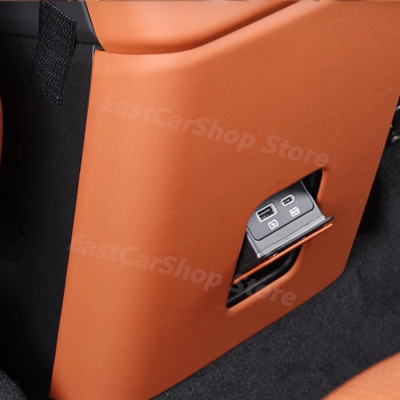 For BYD Yang Wang U8 2023 2024 Car Rear Armrest Box Anti Kick Panel Cover Protector Trim Sticker Air Outlet Frame Accessories