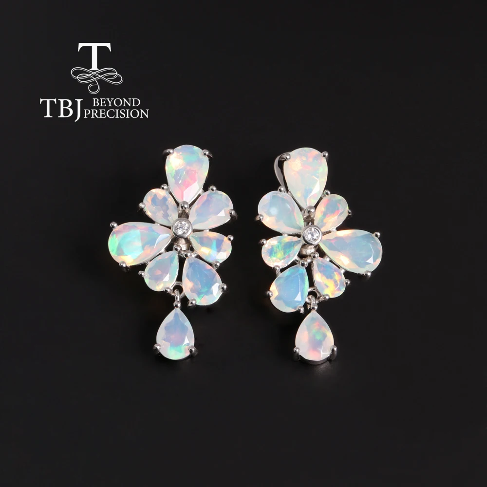 

Luxury women party earrings with natural ethiopia opal 8.56ct good quality gemstone S925 silver fine jewelry for women gift