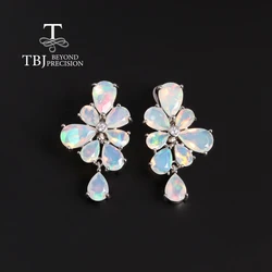 Luxury women party earrings with natural ethiopia opal 8.56ct good quality gemstone S925 silver fine jewelry for women gift