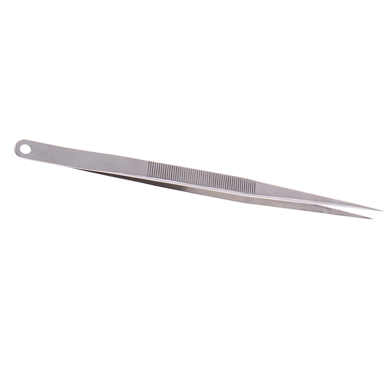 

7" 18cm Stainless Steel Electronic Pointed Tip Straight Tweezer Forceps Anti-slip Handle Precision Tweezers For Electronics