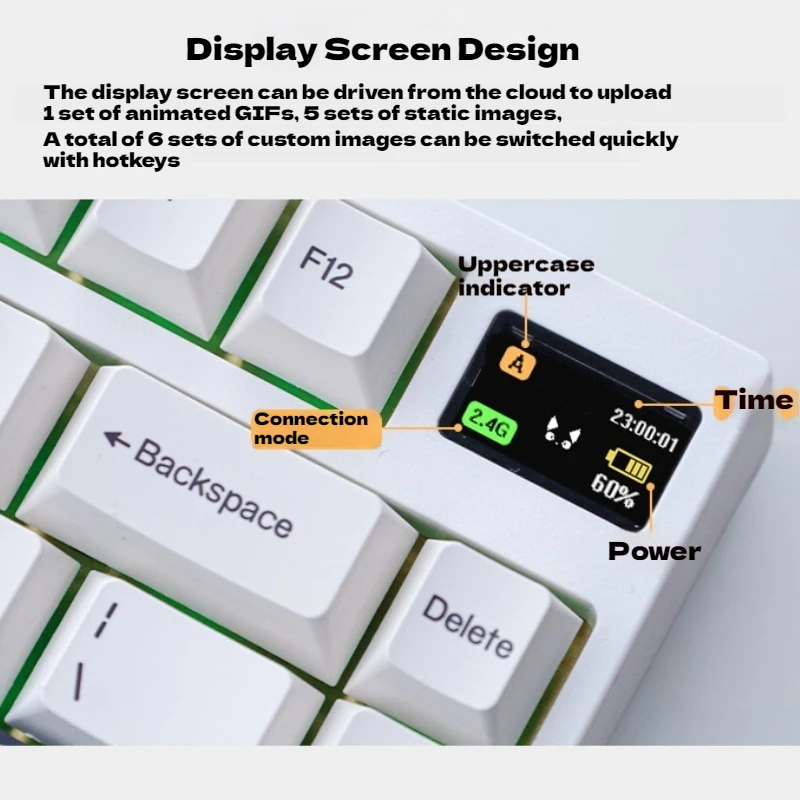 Keydous Nj81-Cp V2 Magnetic Axis Gaming Keyboard Double 8k Three-Mode Wireless Bluetooth Rt0.01 0 Dead Zone Rgb Magnetite Pro