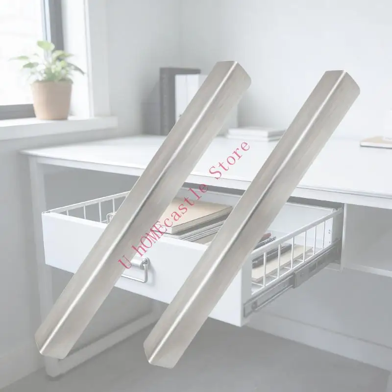 63HF Pair Steel Drawer Edges Guards Cabinet Hardware Protectors Not Corrosion Strips