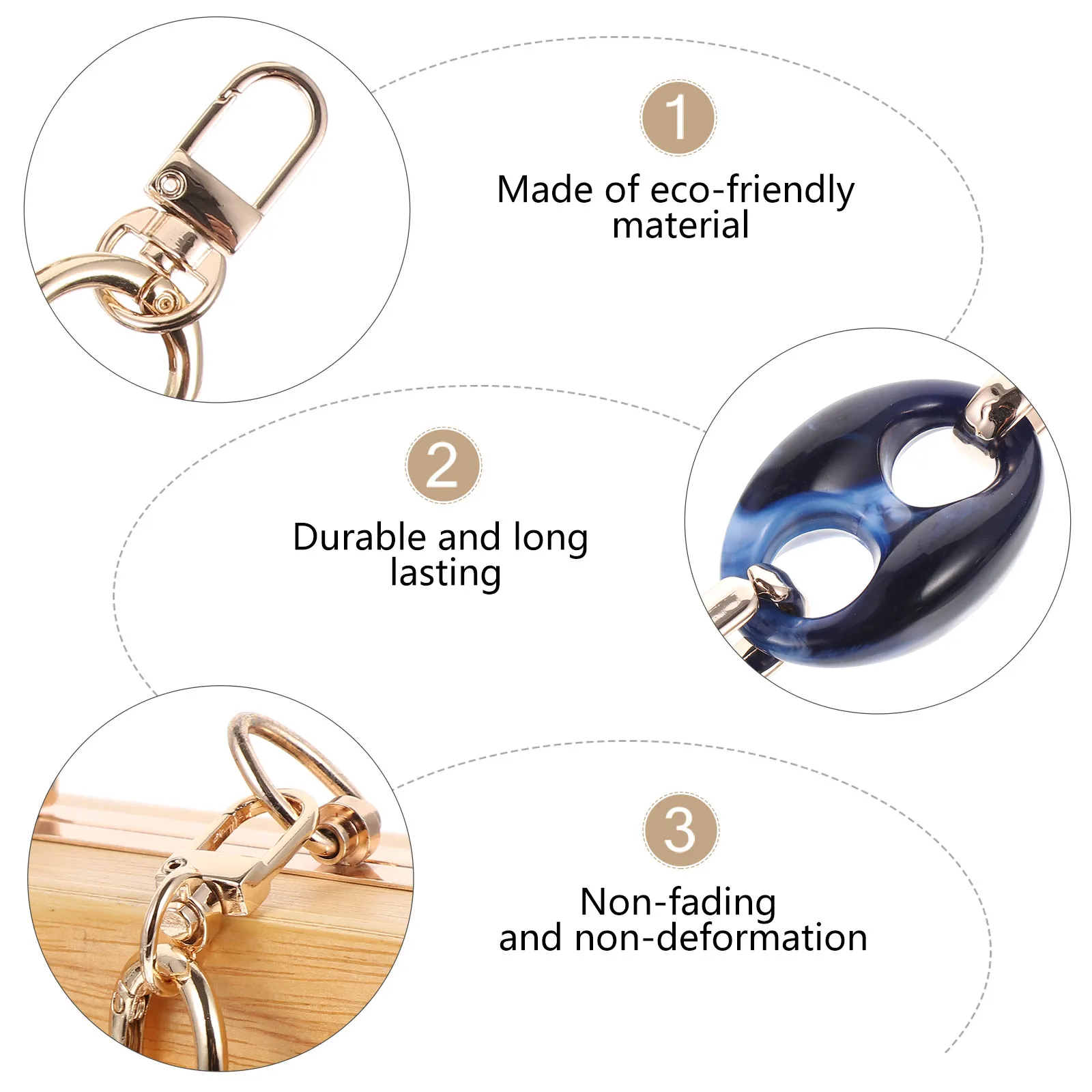 High Quality Acrylic Bag Chain for Tote Purse Handbag Customization Strong Load Bearing Smooth Comfortable Touch Fashion Bag DIY
