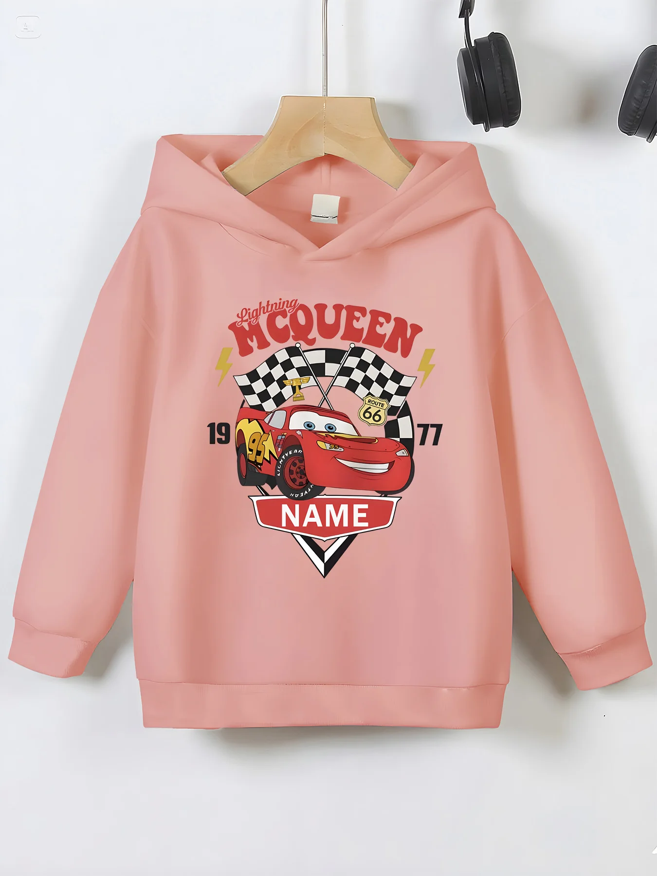 MINISO Lightning McQueen Classic Hoodie - McQueen's track-winning look, a classic for racing fans, perfect for school or outdoor