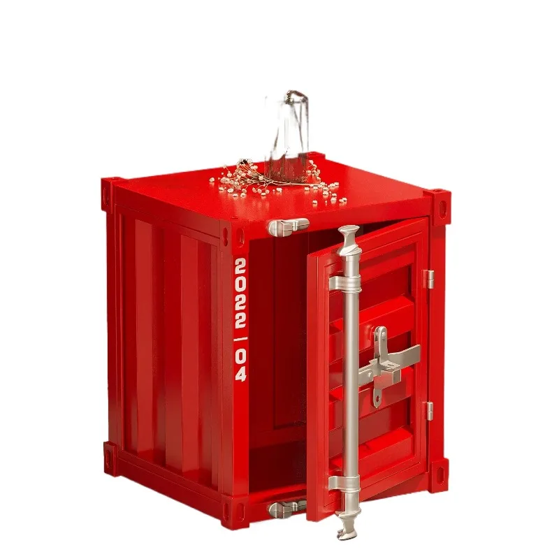 

Industrial style iron storage bedside table outdoor decorative metal art