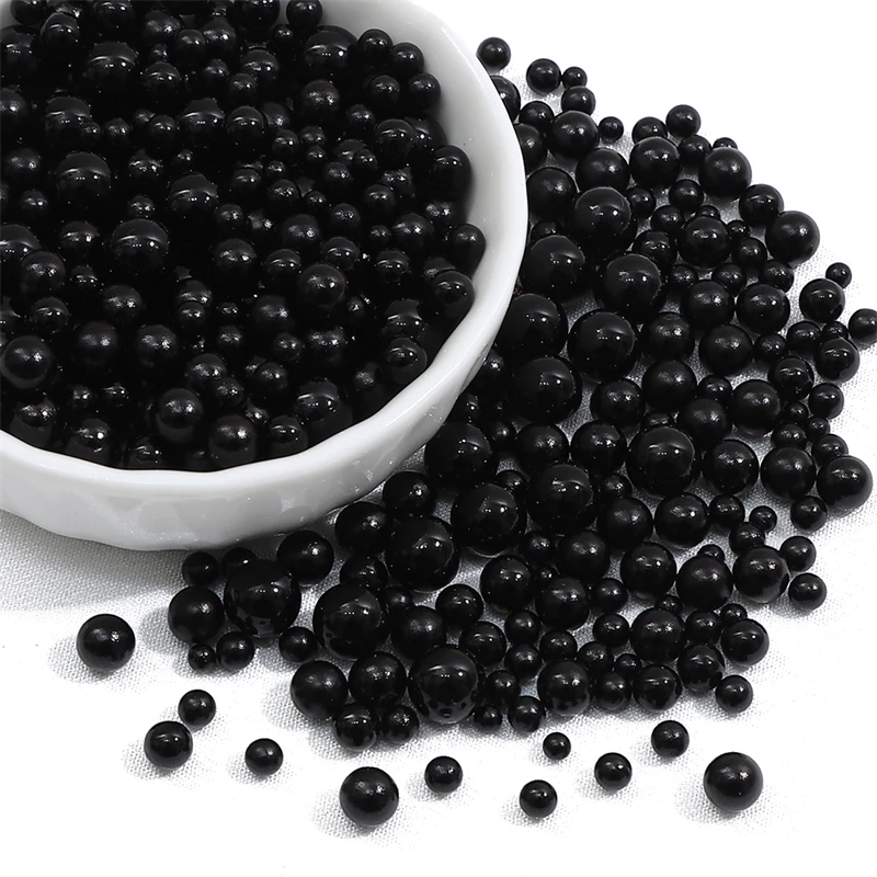 Pearl Beads 10/50g 3-8mm Round ABS Imitation Garment Beads for DIY Fashion Jewelry Making Without Hole Loose Craft