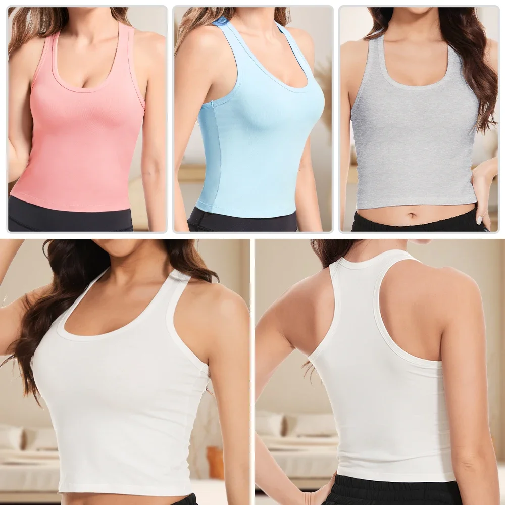 4pcs Women Slim Fit Tank Top Sexy Solid Sleeveless U Neck Racer Back Style Wide Shoulder Straps Tag Free Vest Soft Comfortable