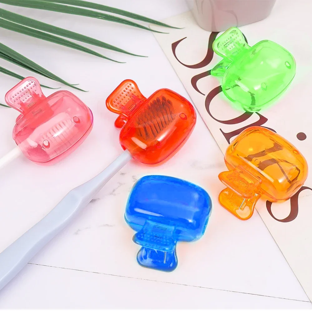 Portable Toothbrush Head Cover Clips Plastic Dustproof Head Germproof Protector Caps Travel Hiking Camping Bathroom Accessories