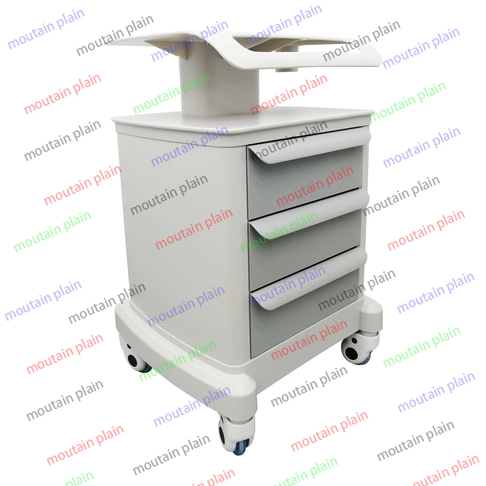 Cart Beauty Salon Instrument Mobile Trolley Cart Three-Layers Mobile Tray Rolling Cart with Four Wheels