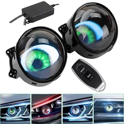 3-inch Devil's Eye LED Car Dynamic Lights 12v with remote control control Eyes Retrofit Kits Headlight Assembly Auto Accessories