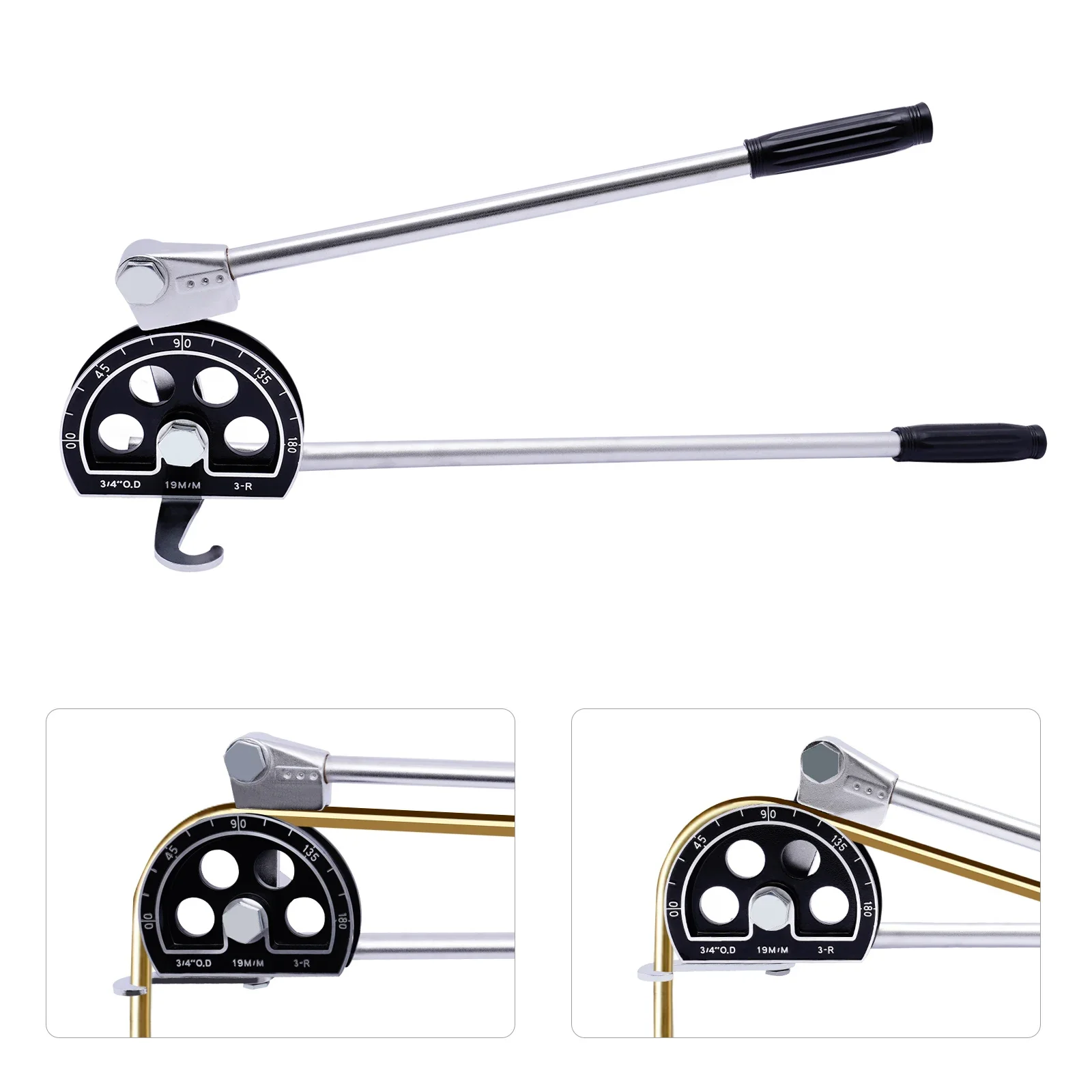 3/4 بوصة دليل أنبوب ثني الأنابيب 19 مم 0 ~ 180 °   للتبريد أدوات السباكة النحاسية والألومنيوم أداة ثني الأنابيب ذات الرافعة الطويلة #4