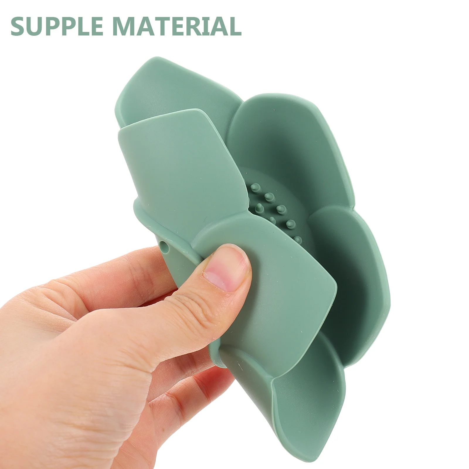 

2pcs Silicone Holder Lotus-Shaped Self-Draining Dish Anti-Slip Soap Container For Bathroom Kitchen Sink Household Soap Rack