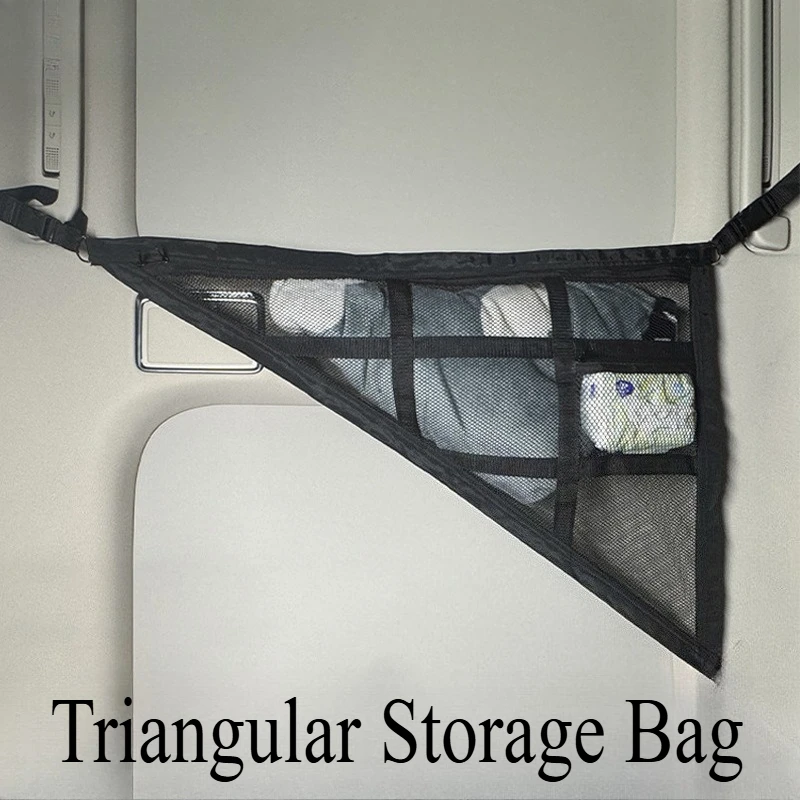 Car Storage Bag Manufacturer Spot Roof Net New Triangular Storage Bag Car Triangular Car Mesh Pocket Automobiles Accessories