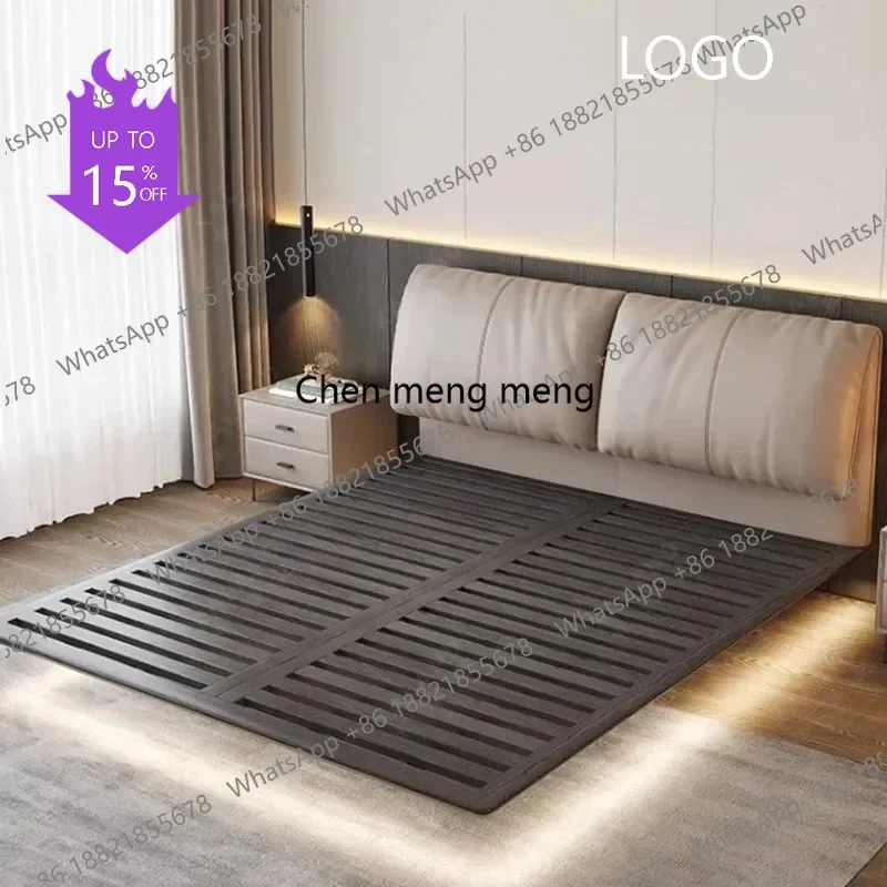 

Дизайнерская деревянная кровать L178 с высоким изголовьем и органайзером, двуспальная, для спальни, уникальная мебель для дома