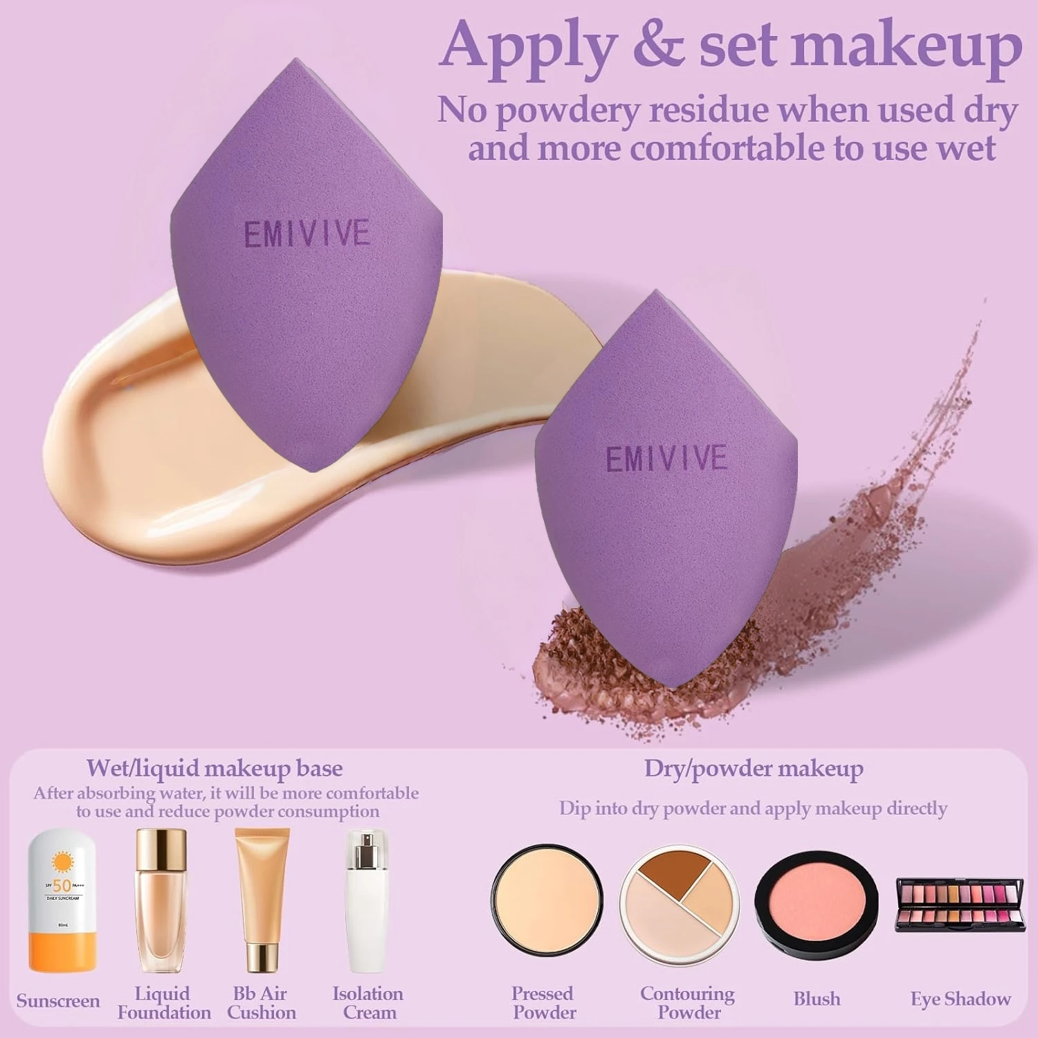 7/12/24 szt. Gąbeczek do makijażu Miękkie kosmetyczne puszki Elastyczne gąbki do makijażu dla idealnego podkładu, korektora, pudru Akcesoria do makijażu