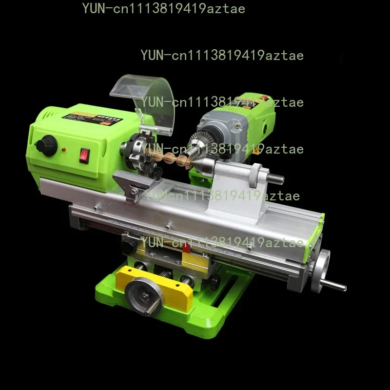 220V DIY Mini Lathe Bench Drill Mini Bead Machine  Woodworking Round Bead Lathe Four-Jaw Chuck