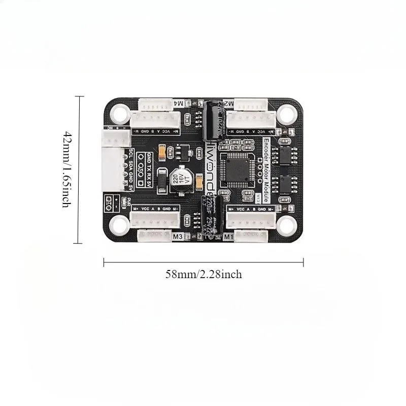 4 Way Encoder Motor Drive Module Onboard Voltage Regulator Circuit Motor Control Smart Car DIY Electric Race Dedicated Driver
