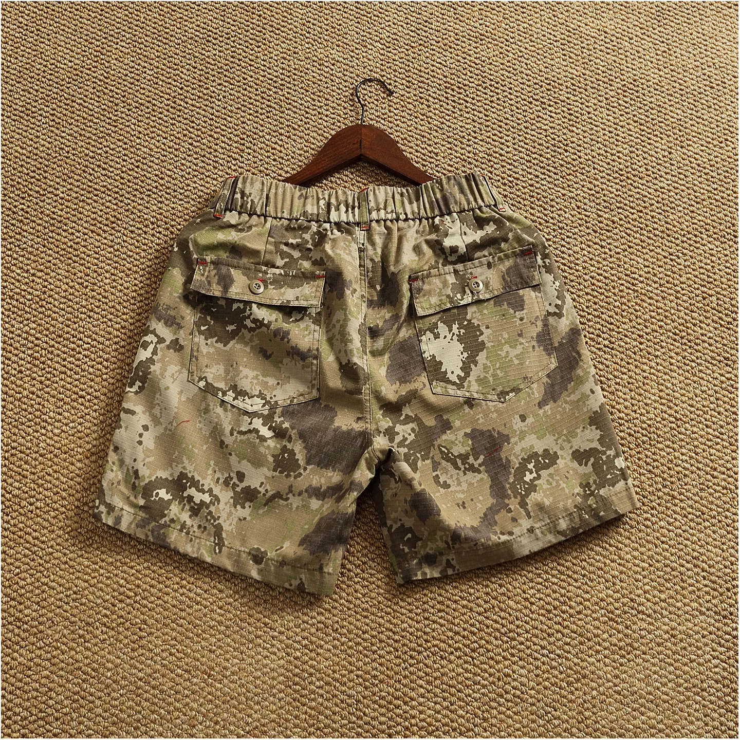2026 Summer New American Retro Camouflage Outdoor Cargo Shorts Men's Fashion 100% Cotton Loose Multi-pocket Casual 4-point Pants