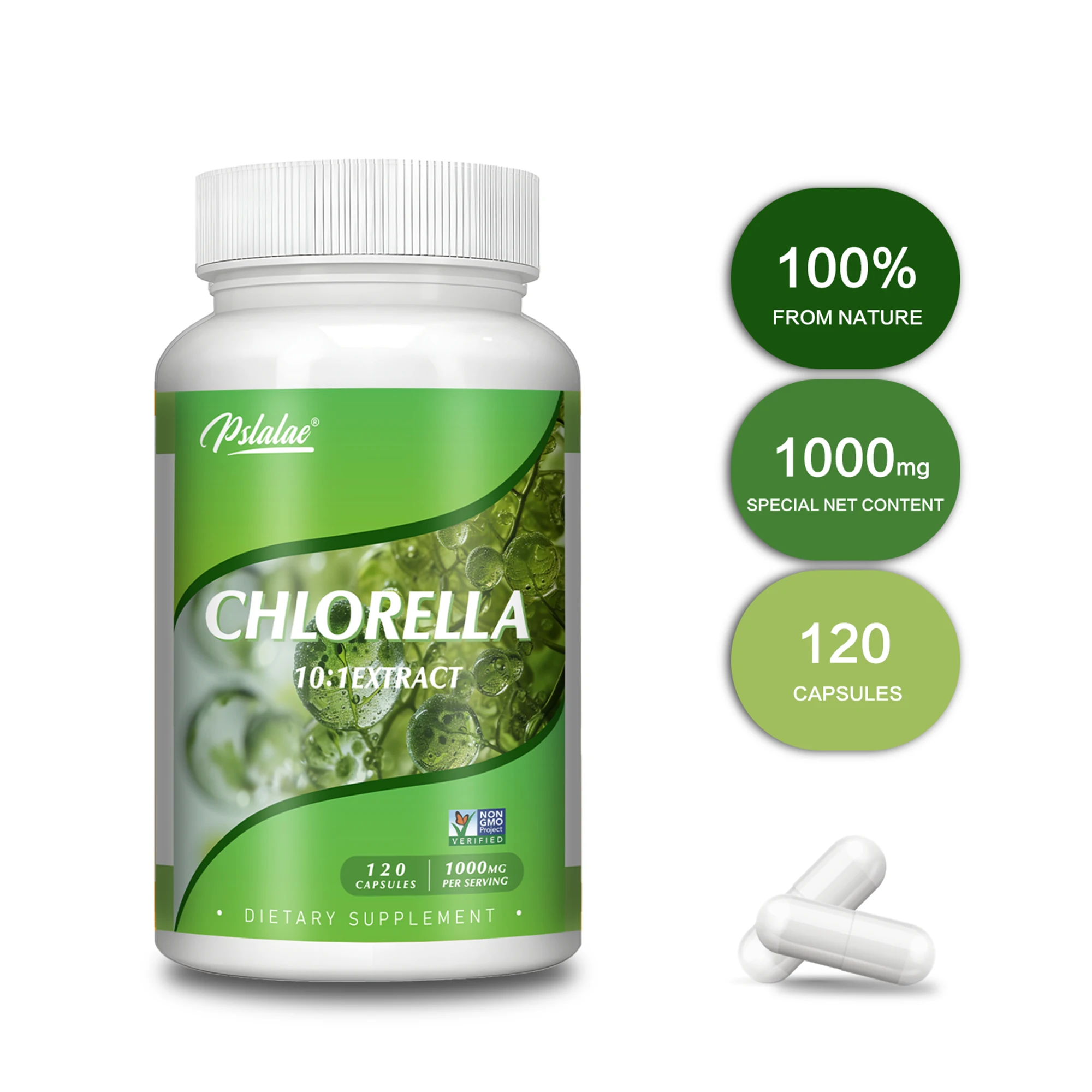

Капсулы Chlorella — используемые для иммунитета, антиоксидантов и энергосбережения, контроля естественного уровня сахара в крови — 120 капсул