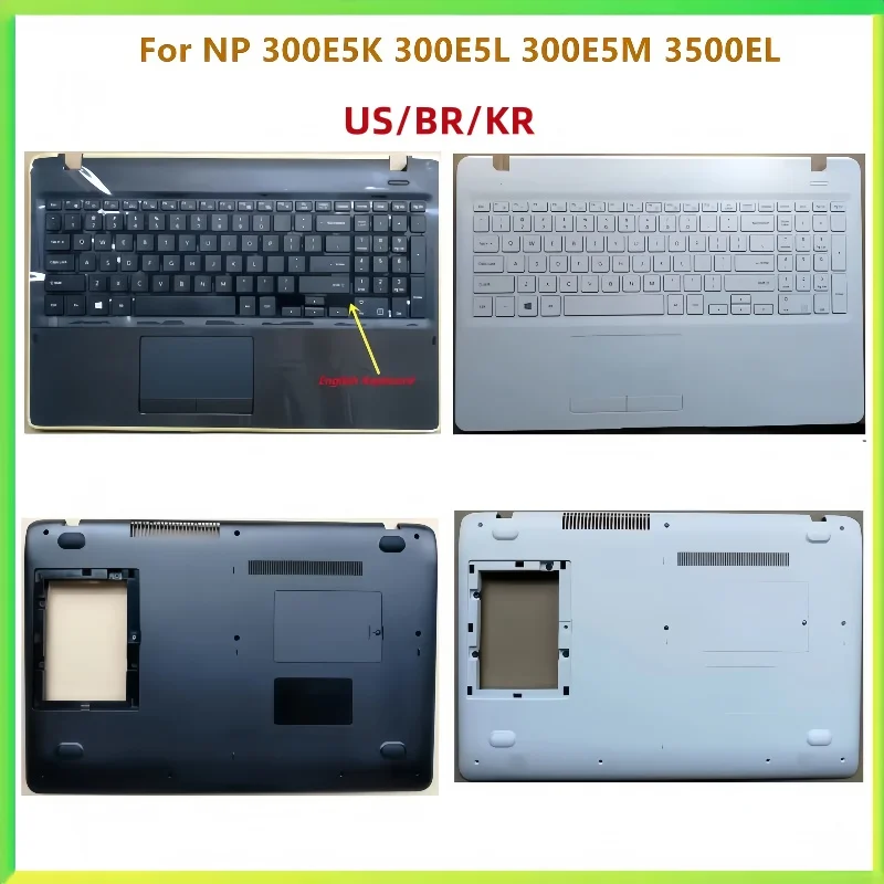 New Top Case Palmrest Upper Cover With US/BR/KR Keyboard For NP 300E5K 300E5L 300E5M 3500EL Shell