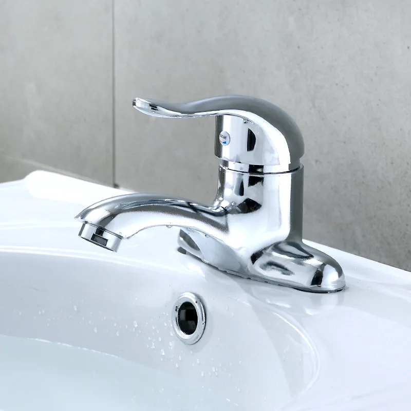 Washbasin Faucet Hot and Cold Water Bathroom Faucets Double-Hole Tap Household Single Handle Toilet Counter Sink Mixing Tap
