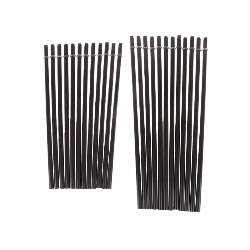 12Pcs 23/27CM Long Hard Plastic Straws With 1 Straw Brush Reusable Black Straws Tumbler Replacement Straws Cup Accessories