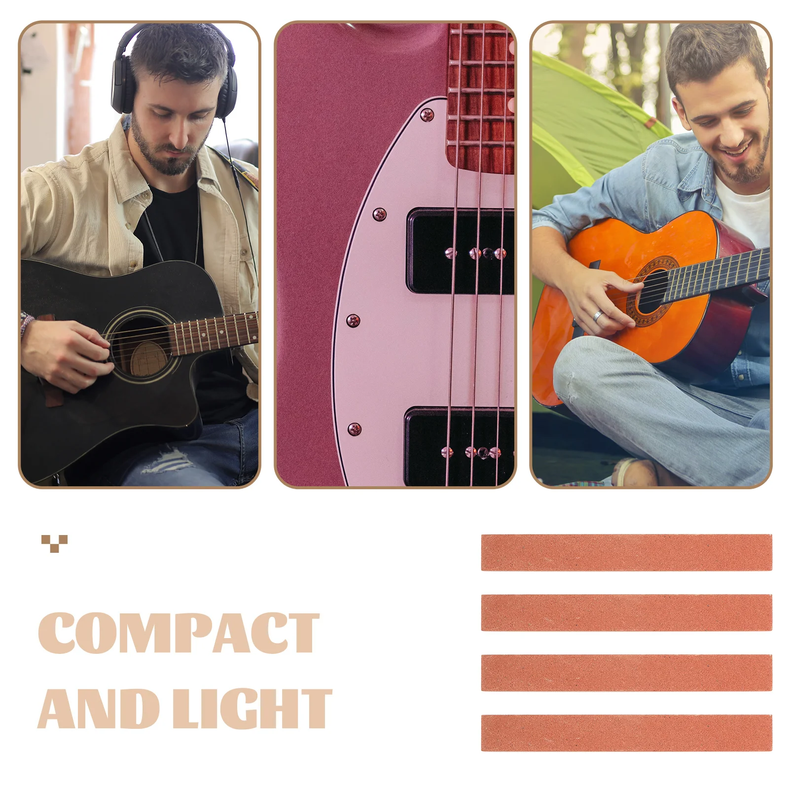 

4pcs Guitar Bridge Grinding Stone Fret File Repair Tool Polishing Sanding Luthier Beam Leveler Bass Maintenance Outdoor
