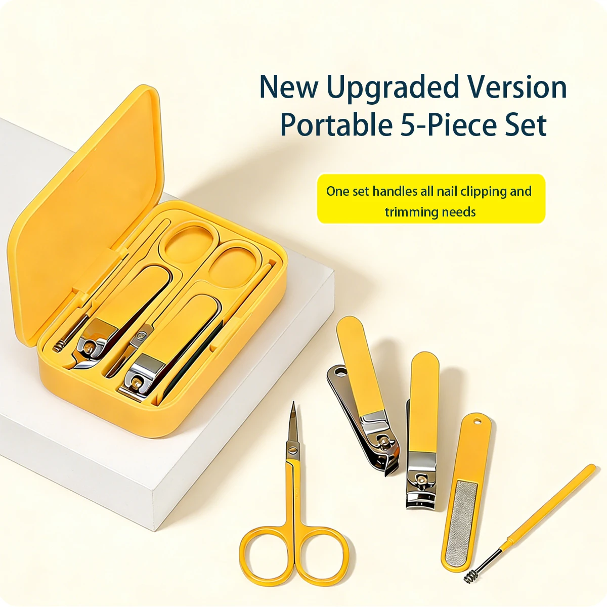 

Premium Portable 5-Piece Manicure Set, Stainless Steel Nail Clipper Kit with Magnetic Case, Sharp & Durable Grooming Tools