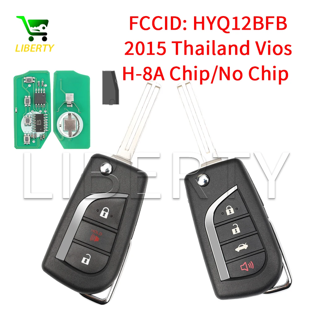 

Liberty HYQ12BFB THailand Vios 315/433MHZ H-8A Chip Flip Remote Card Key for Toyota Corolla iM RAV4 Camry 2017-2021 Toy48 Blade