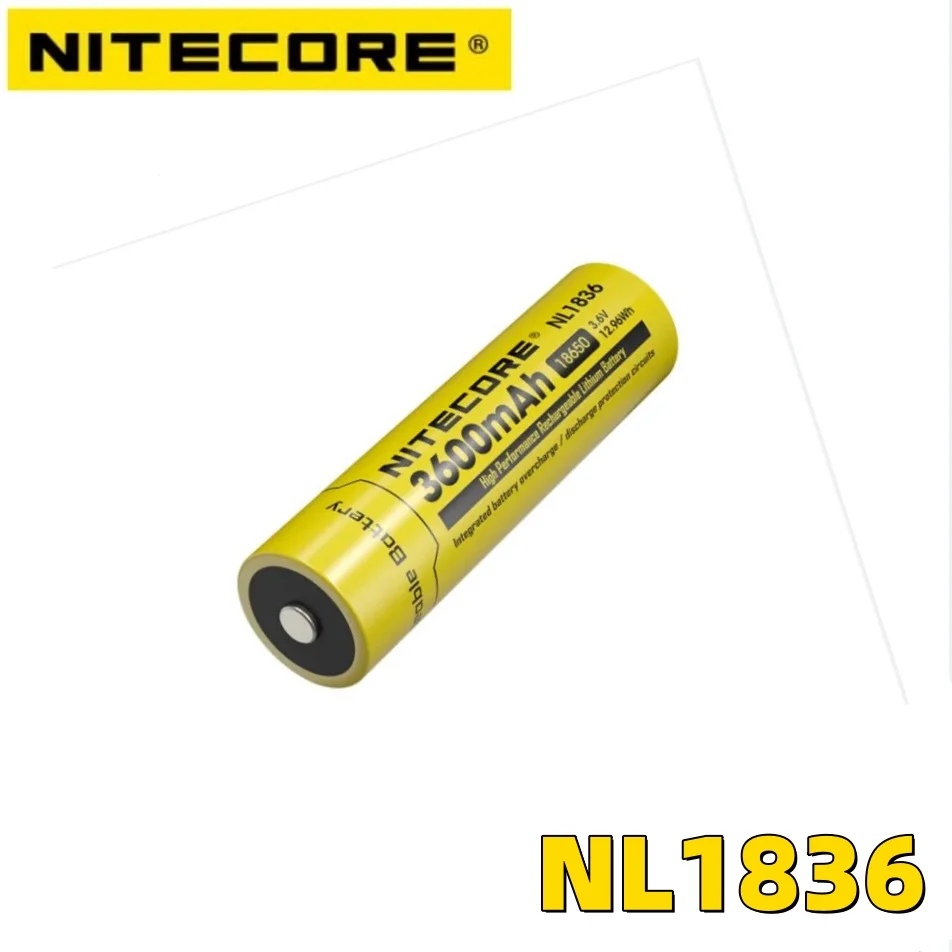 Nitecore NL1836 18650 3500mAh 3.6V 12.96Wh Rechargeable Li-on Battery with Circuit protection For Nitecore Flashlight Headlamp