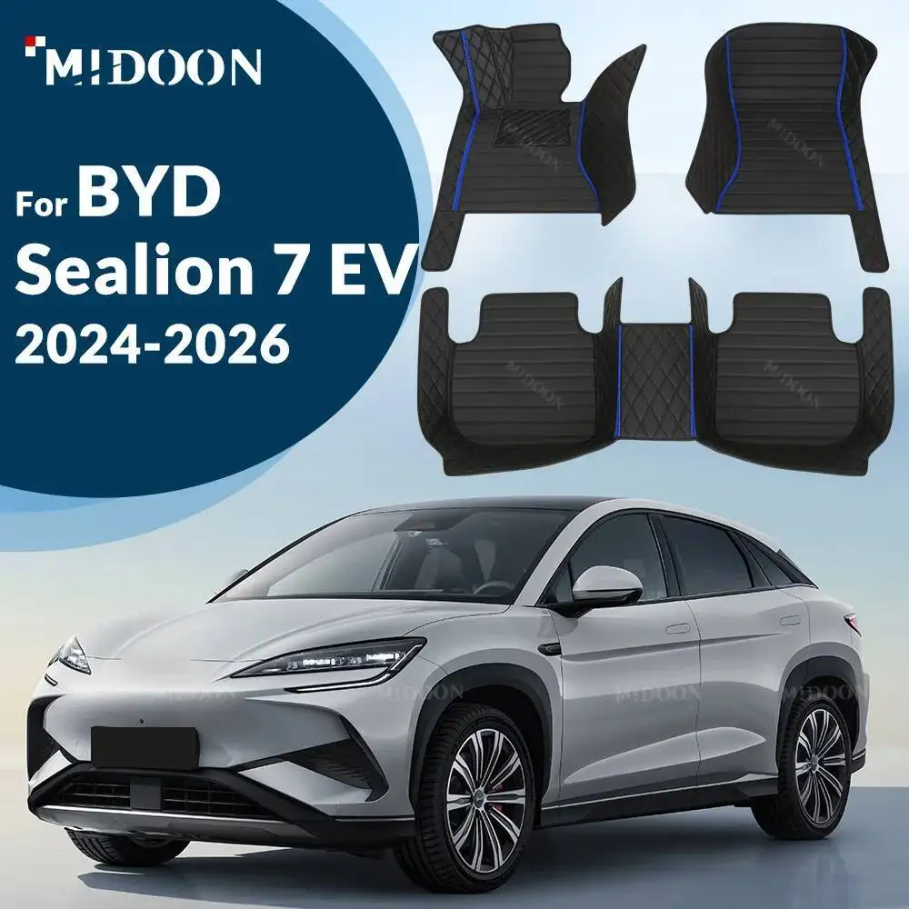

MIDOON Car floor mats for BYD Sealion 7 07 EV 2024 2025 2026 Custom auto foot Pads carpet cover interior accessories