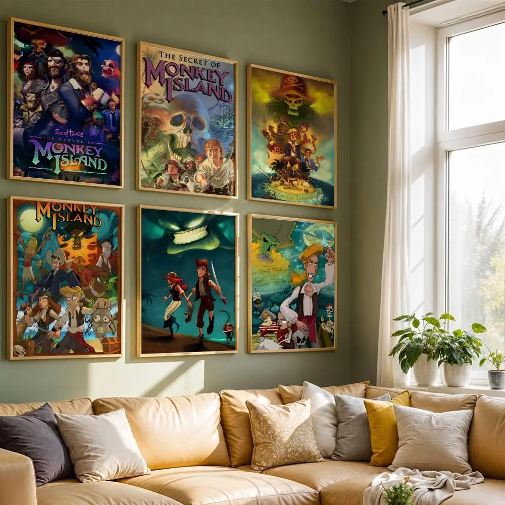 Vintage Video Game Secret of Monkey Island Poster HD Quality Wall Art Retro Posters For Home Room Wall Decor Kawaii Room Decor