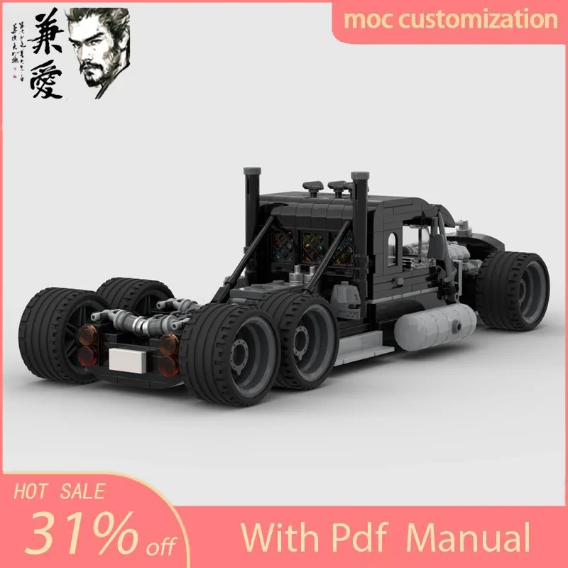 

552 детали MOC Speed Champion Peterbilt 359 The Cathedral Supercar: Конструктор для гоночных моделей, креативный гараж, технические блоки, игрушки-кирпичики, подарок