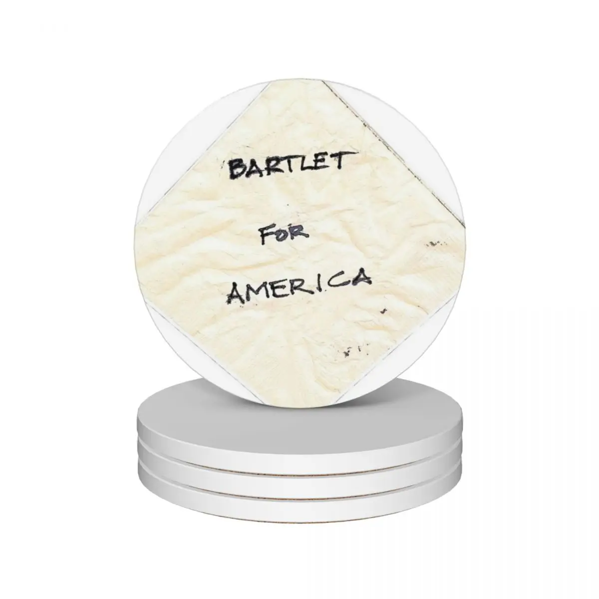 

Bartlet for America napkin Ceramic Coasters (Set of 4) black plate cute Coasters