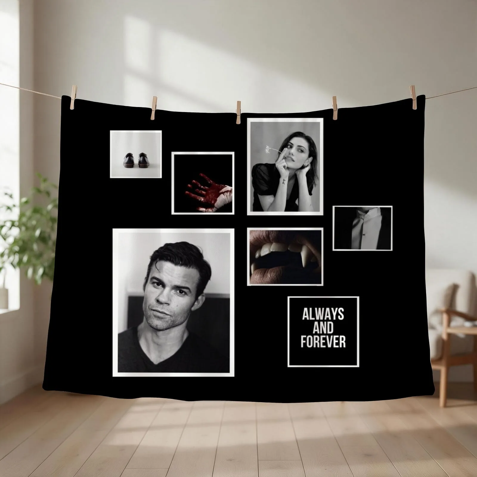 Elijah Mikaelson Throw Blanket couch cozy soft plush fuzzy picnic outdoor blanket