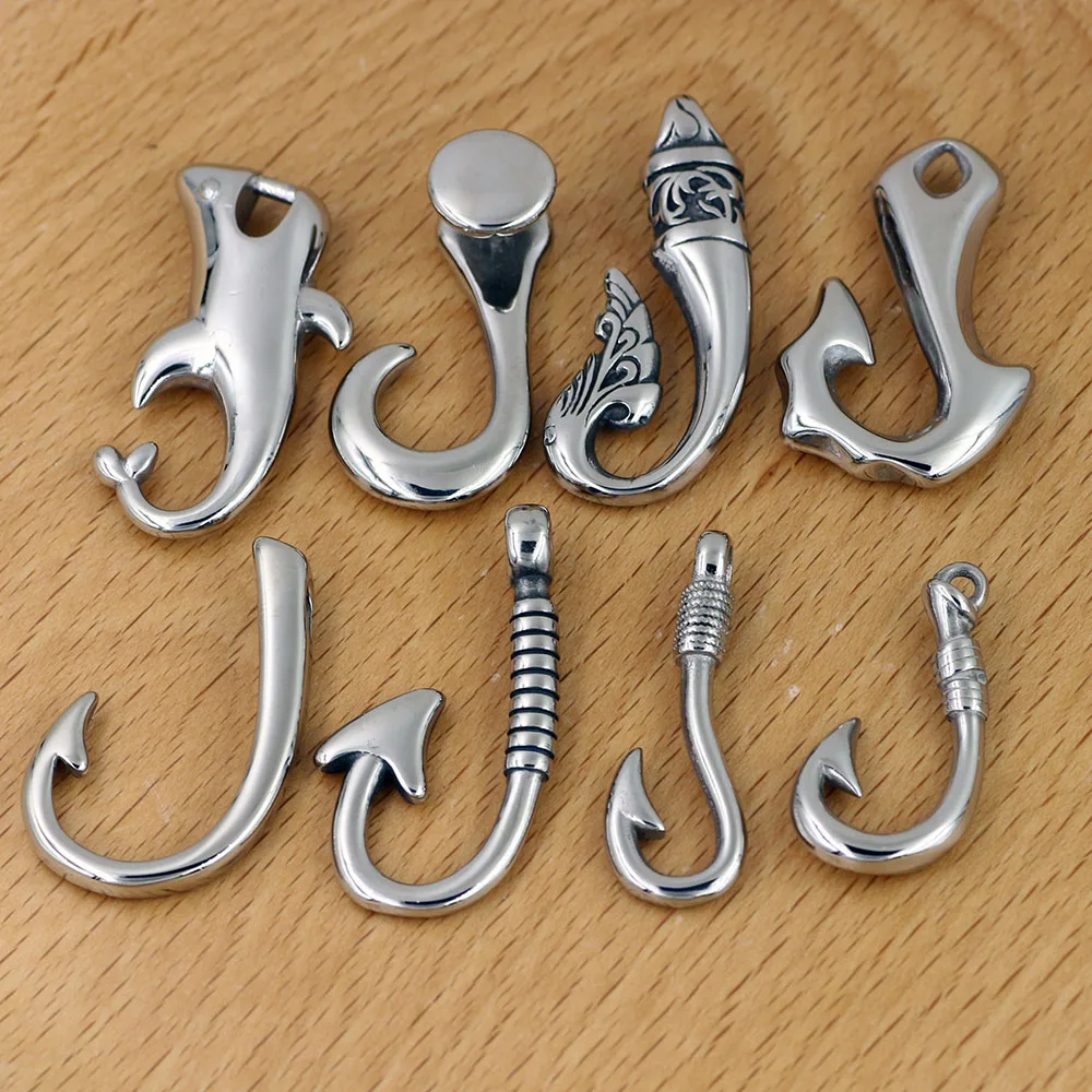 2 pçs ganchos de aço inoxidável pingente pulseira fecho fishhook jóias fazendo achados encantos diy suprimentos acessórios conectores