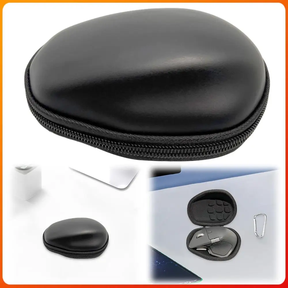 For Logitech MX Master 4/3S Hard Travel Case Anti-Scratch Wireless Mouse Carrying Case PU Portable Mouse Bag for Home Office Use