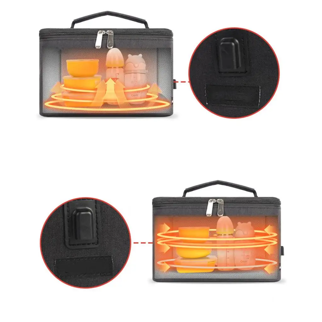 Thermal Nursing Feeding Milk Warmer Thermostat USB Baby Bottle Food Warming Tote