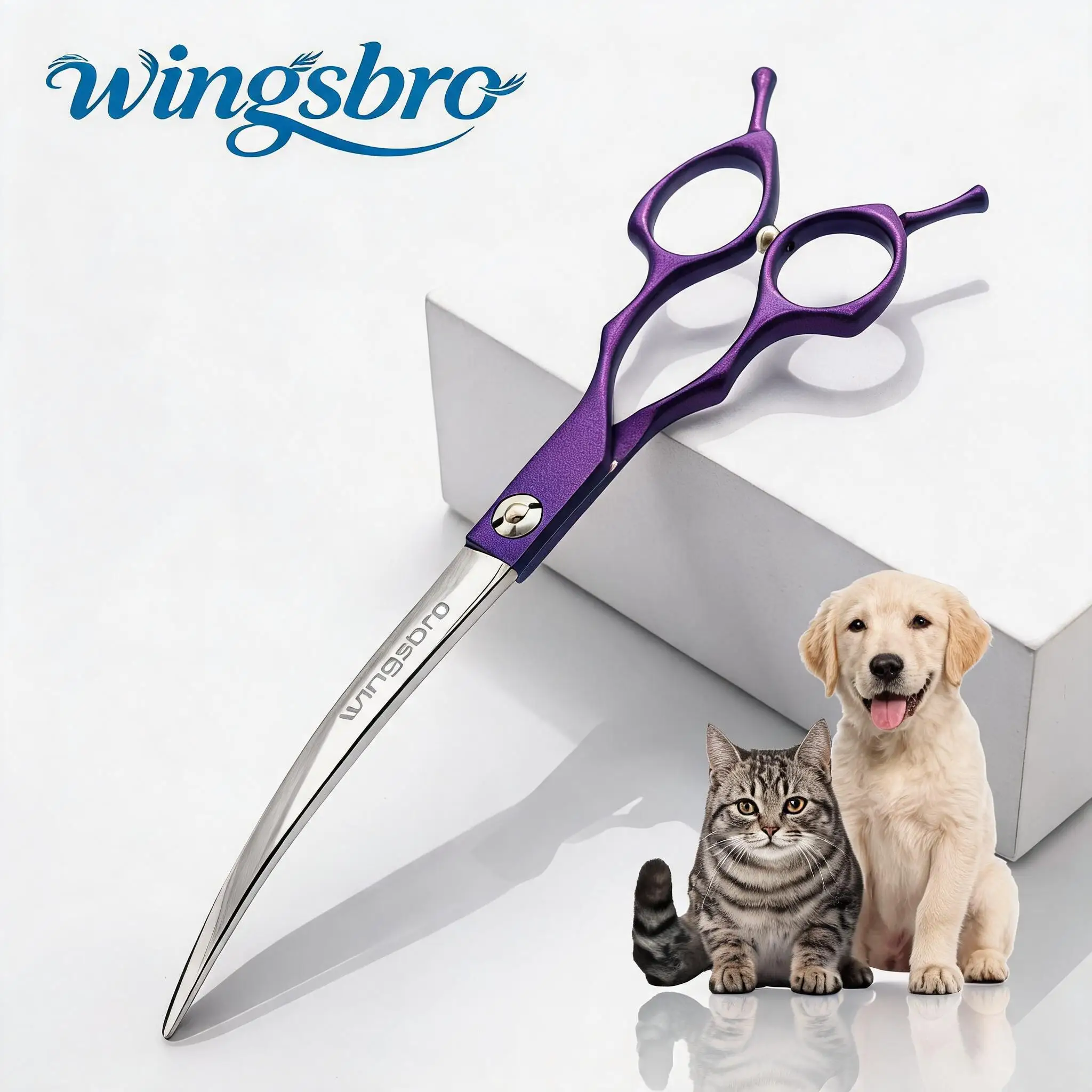 7Inch Professinal Dog Grooming Scissors Pet Curved Cut High-Grade Pet Cat Shears Special Designed Scissors For Pet